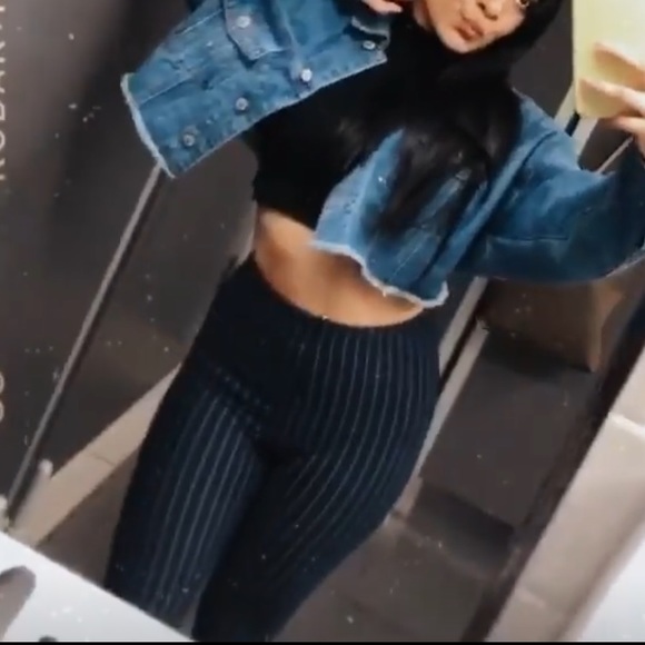 Forever 21 dark blue stripped leggings - Picture 8 of 9